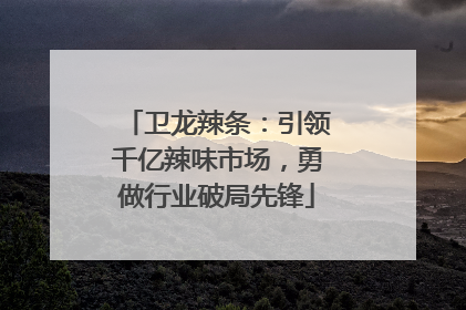 卫龙辣条：引领千亿辣味市场，勇做行业破局先锋