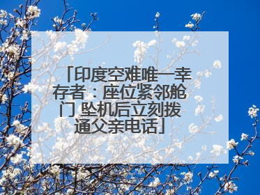 印度空难唯一幸存者：座位紧邻舱门 坠机后立刻拨通父亲电话