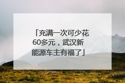 充满一次可少花60多元，武汉新能源车主有福了