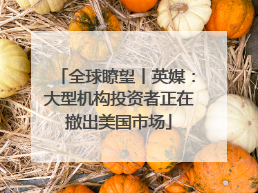 全球瞭望丨英媒：大型机构投资者正在撤出美国市场