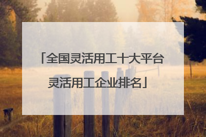 全国灵活用工十大平台 灵活用工企业排名