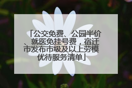 公交免费、公园半价、就医免挂号费，宿迁市发布市级及以上劳模优待服务清单