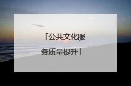 公共文化服务质量提升
