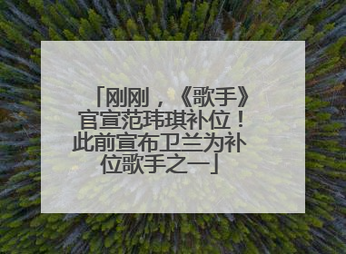 刚刚，《歌手》官宣范玮琪补位！此前宣布卫兰为补位歌手之一