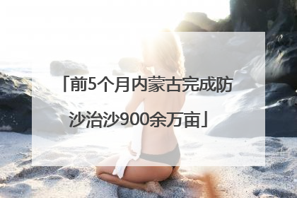前5个月内蒙古完成防沙治沙900余万亩