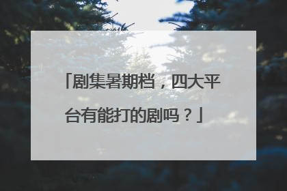 剧集暑期档，四大平台有能打的剧吗？