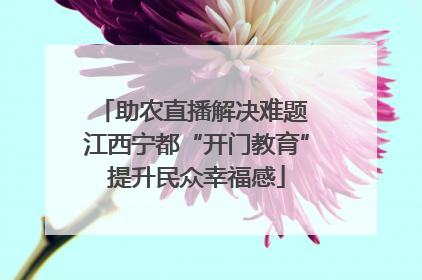 助农直播解决难题 江西宁都“开门教育”提升民众幸福感