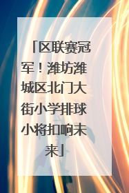 区联赛冠军！潍坊潍城区北门大街小学排球小将扣响未来