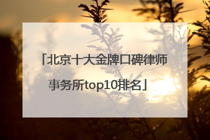 北京十大金牌口碑律师事务所top10排名