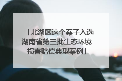 北湖区这个案子入选湖南省第三批生态环境损害赔偿典型案例