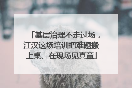 基层治理不走过场，江汉这场培训把难题搬上桌、在现场见真章