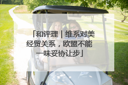 和评理｜维系对美经贸关系，欧盟不能一味妥协让步