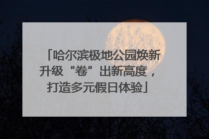 哈尔滨极地公园焕新升级“卷”出新高度，打造多元假日体验
