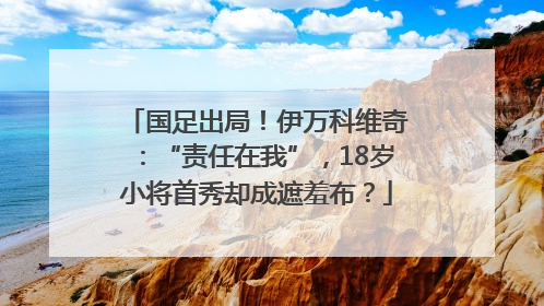 国足出局！伊万科维奇：“责任在我”，18岁小将首秀却成遮羞布？