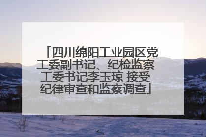 四川绵阳工业园区党工委副书记、纪检监察工委书记李玉琼 接受纪律审查和监察调查