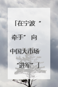 在宁波“牵手” 向中国大市场“进军”