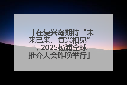 在复兴岛期待“未来已来、复兴相见”，2025杨浦全球推介大会昨晚举行