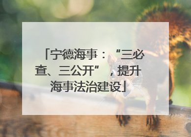 宁德海事：“三必查、三公开”，提升海事法治建设
