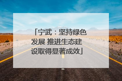 宁武：坚持绿色发展 推进生态建设取得显著成效