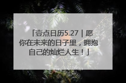 壹点日历5.27｜愿你在未来的日子里，拥抱自己的灿烂人生！