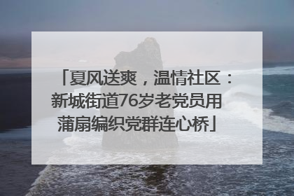 夏风送爽，温情社区：新城街道76岁老党员用蒲扇编织党群连心桥