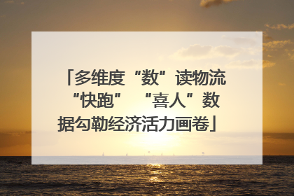 多维度“数”读物流“快跑” “喜人”数据勾勒经济活力画卷