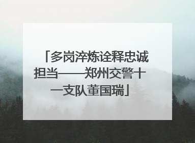 多岗淬炼诠释忠诚担当——郑州交警十一支队董国瑞