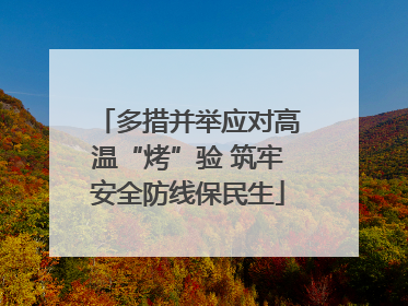 多措并举应对高温“烤”验 筑牢安全防线保民生