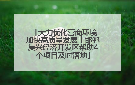 大力优化营商环境 加快高质量发展丨邯郸复兴经济开发区帮助4个项目及时落地