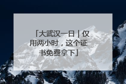 大武汉一日｜仅用两小时，这个证书免费拿下