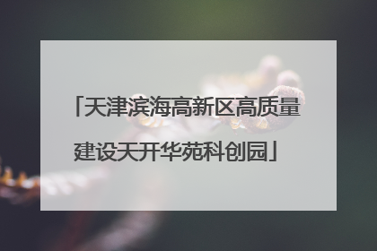 天津滨海高新区高质量建设天开华苑科创园