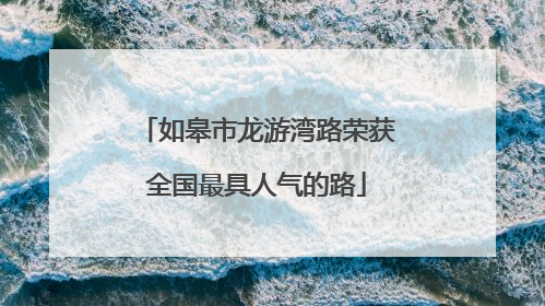 如皋市龙游湾路荣获全国最具人气的路