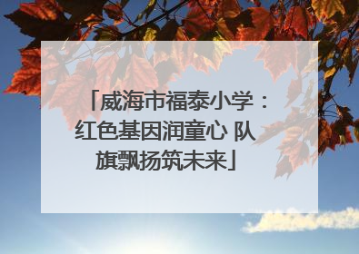威海市福泰小学：红色基因润童心 队旗飘扬筑未来