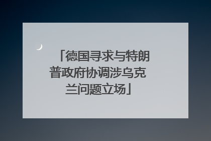 德国寻求与特朗普政府协调涉乌克兰问题立场