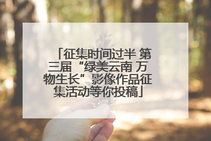 征集时间过半 第三届“绿美云南 万物生长”影像作品征集活动等你投稿
