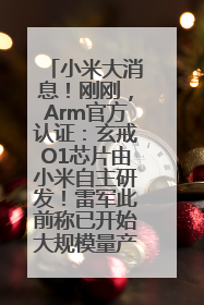 小米大消息！刚刚，Arm官方认证：玄戒O1芯片由小米自主研发！雷军此前称已开始大规模量产