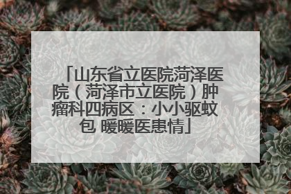 山东省立医院菏泽医院（菏泽市立医院）肿瘤科四病区：小小驱蚊包 暖暖医患情
