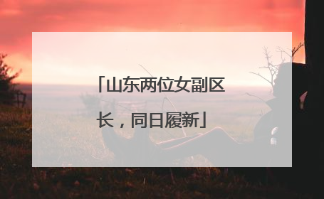 山东两位女副区长，同日履新