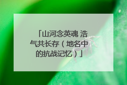 山河念英魂 浩气共长存（地名中的抗战记忆）