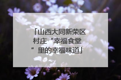 山西大同新荣区 村庄“幸福食堂”里的幸福味道