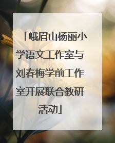 峨眉山杨丽小学语文工作室与刘春梅学前工作室开展联合教研活动