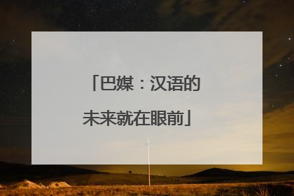巴媒：汉语的未来就在眼前