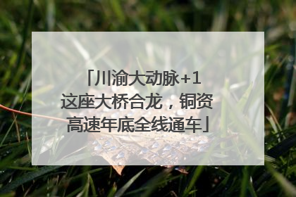川渝大动脉+1 这座大桥合龙，铜资高速年底全线通车