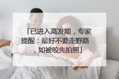 已进入高发期，专家提醒：最好不要走野路，如被咬先拍照