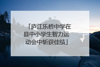 庐江乐桥中学在县中小学生智力运动会中斩获佳绩