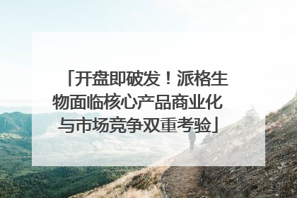 开盘即破发！派格生物面临核心产品商业化与市场竞争双重考验