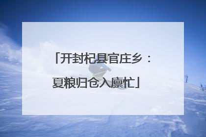 开封杞县官庄乡：夏粮归仓入廪忙
