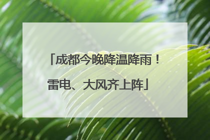 成都今晚降温降雨！雷电、大风齐上阵