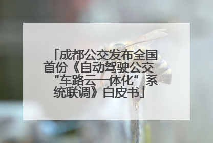 成都公交发布全国首份《自动驾驶公交“车路云一体化”系统联调》白皮书