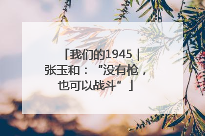 我们的1945｜张玉和：“没有枪，也可以战斗”